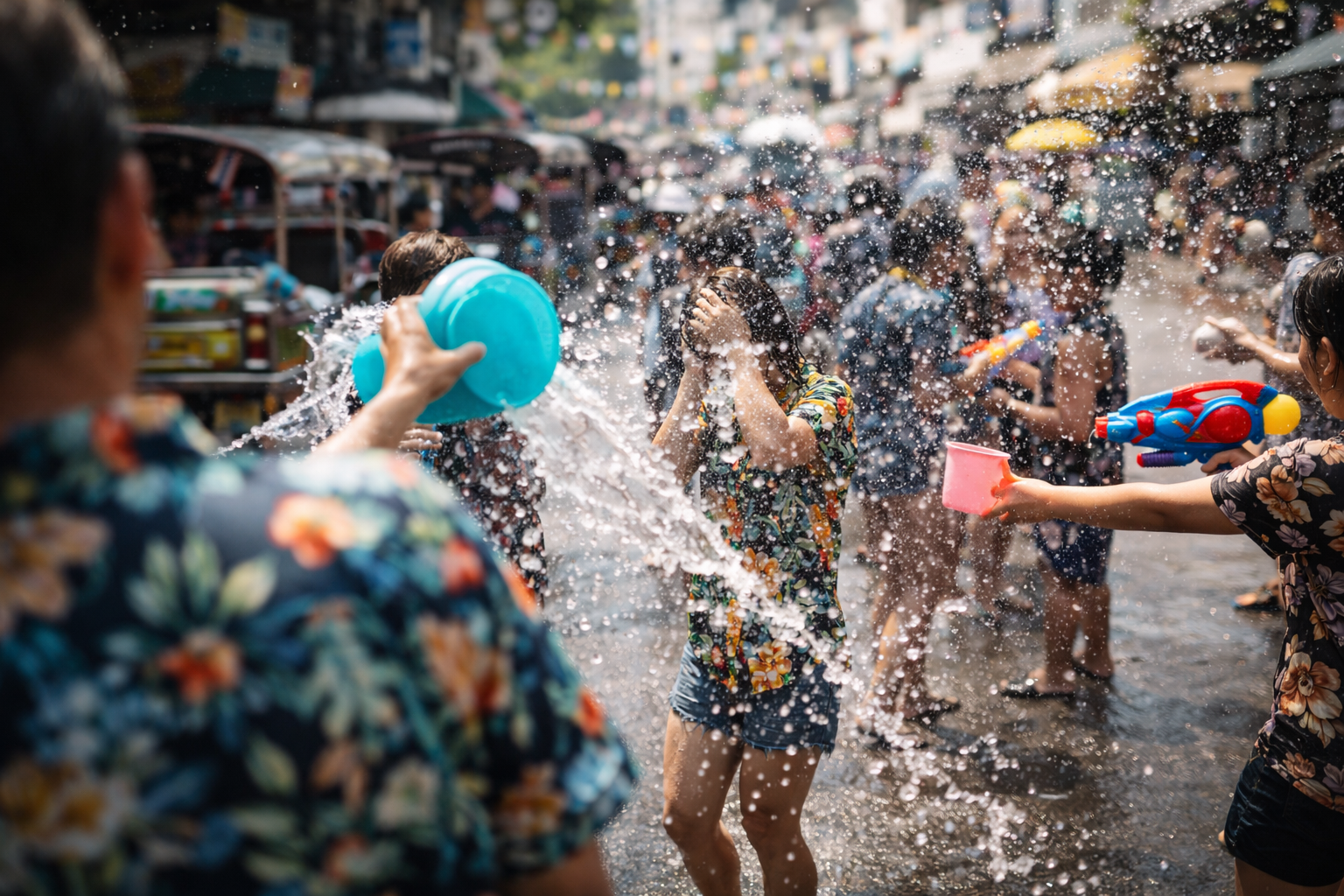 Songkran water splash
